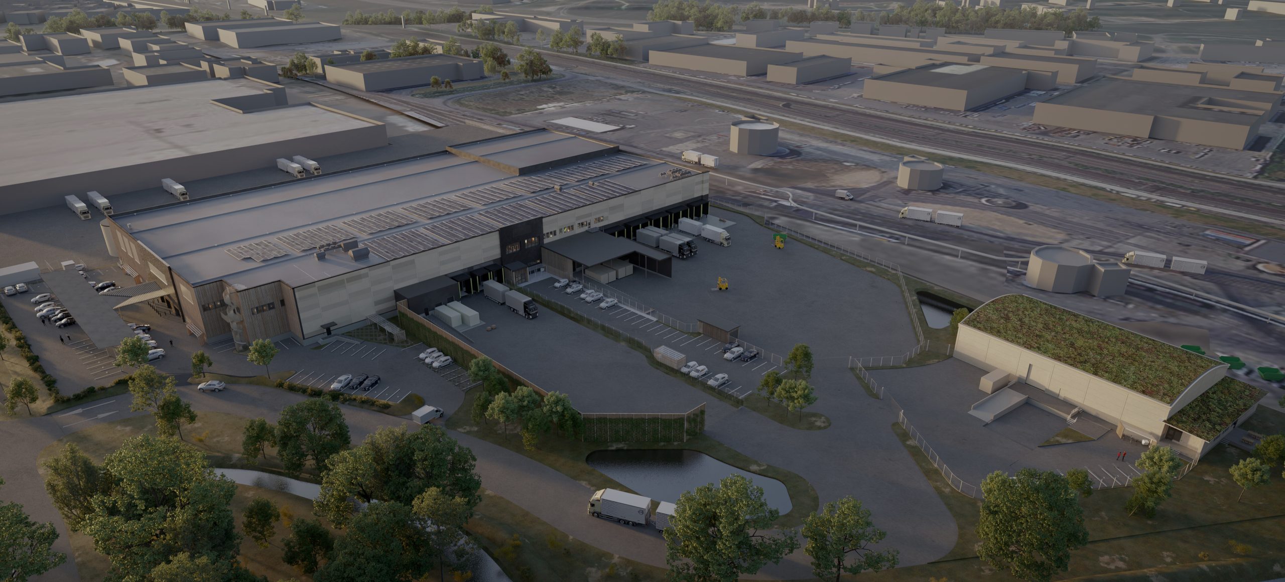 Renderad bild över ett transportområde